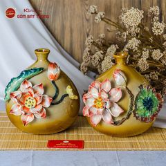 Lọ Hoa Túi Tiền Đắp Sen