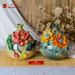 Lọ Hoa Túi Tiền Đắp Sen