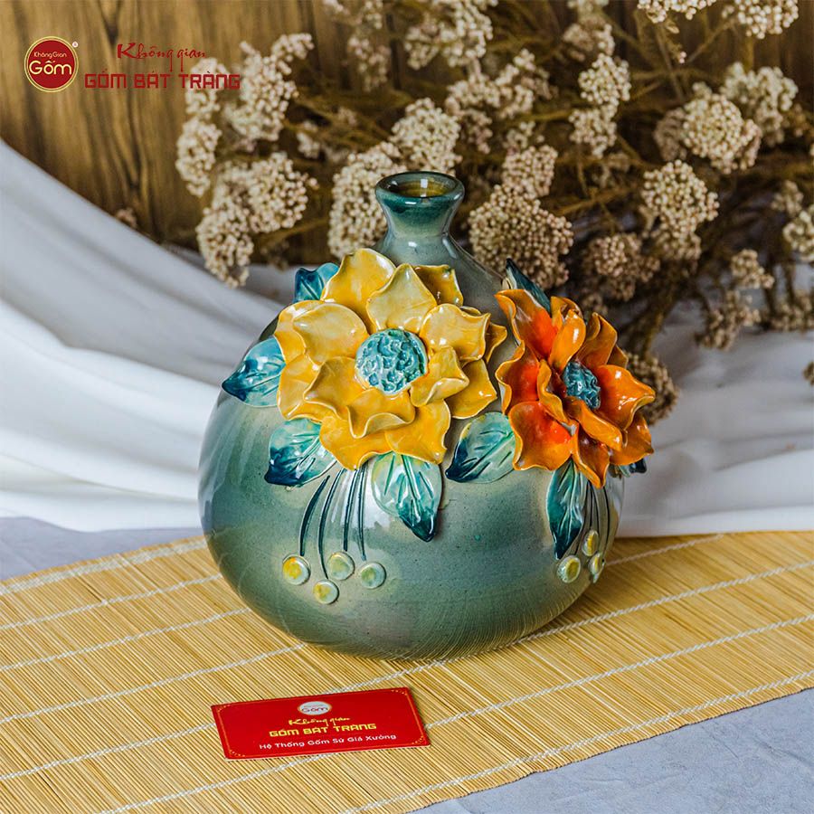 Lọ Hoa Túi Tiền Đắp Sen