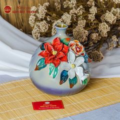 Lọ Hoa Túi Tiền Đắp Sen