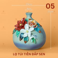 Lọ Hoa Túi Tiền Đắp Sen