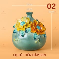 Lọ Hoa Túi Tiền Đắp Sen