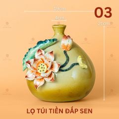 Lọ Hoa Túi Tiền Đắp Sen