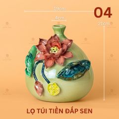 Lọ Hoa Túi Tiền Đắp Sen
