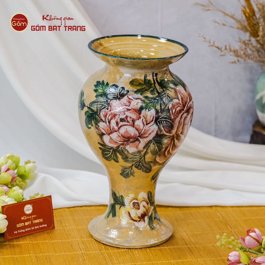 Lọ Vẽ Tay Hồng Hoa