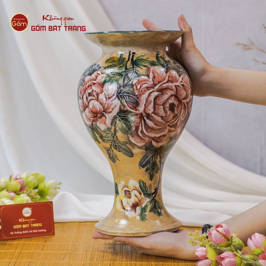 Lọ Vẽ Tay Hồng Hoa