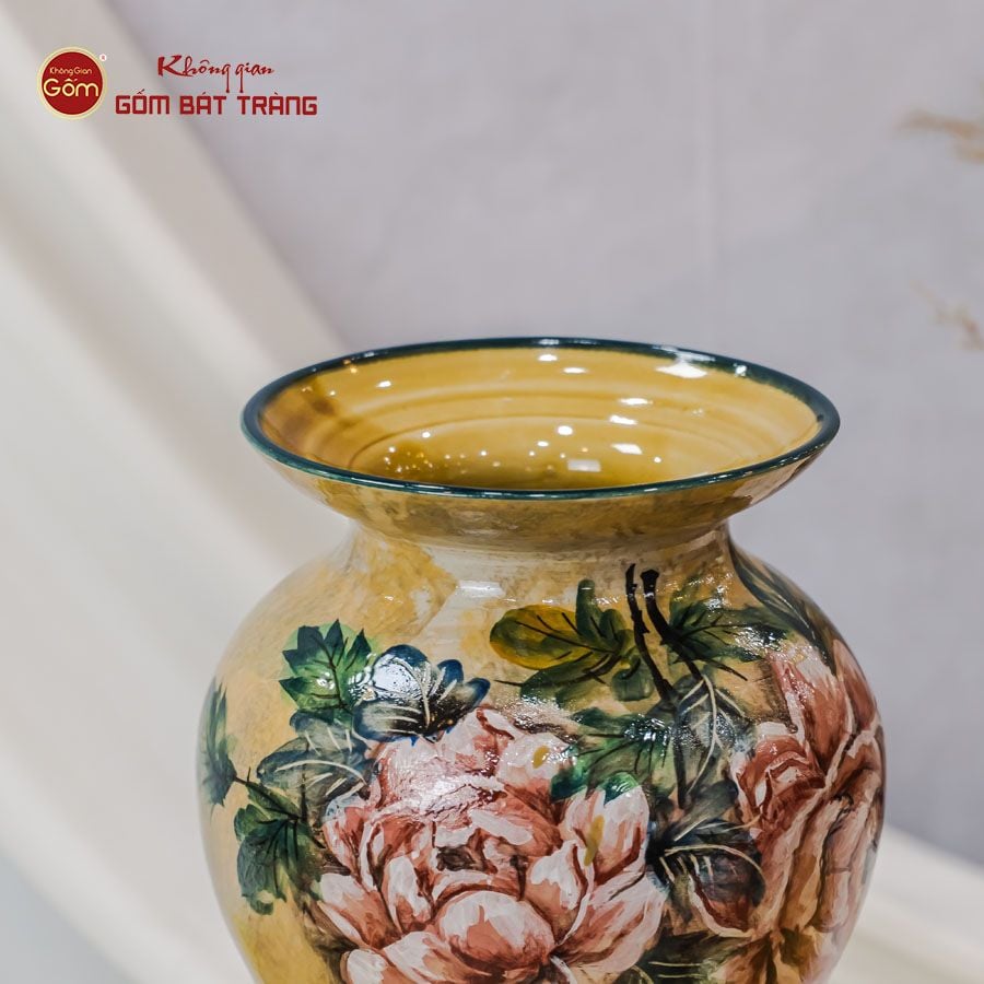 Lọ Vẽ Tay Hồng Hoa