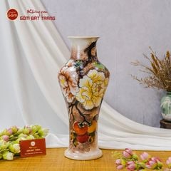 Lọ Vẽ Tay Phù Dung Hoa