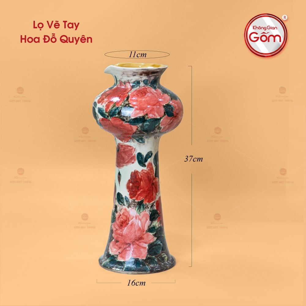 Lọ Vẽ Tay Hoa Đỗ Quyên