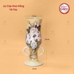 Lọ Cúp Hoa Hồng Vẽ Tay