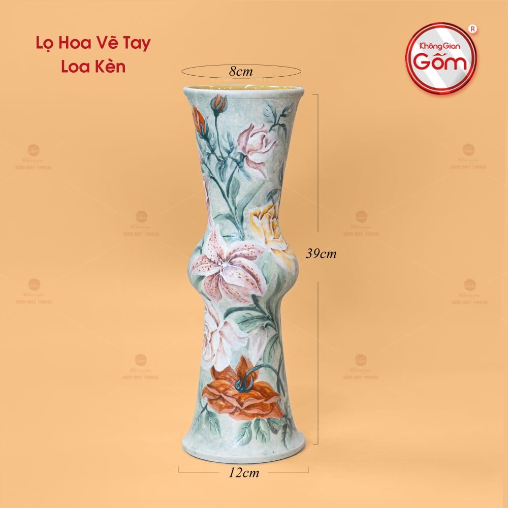 Lọ Hoa Vẽ Tay Loa Kèn