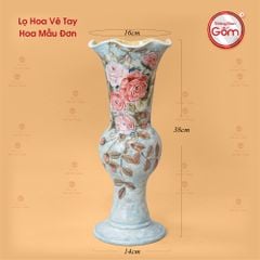 Lọ Hoa Vẽ Tay Hoa Mẫu Đơn