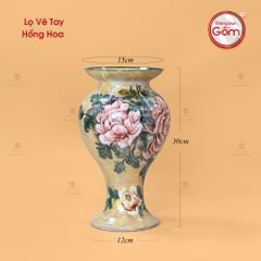 Lọ Vẽ Tay Hồng Hoa