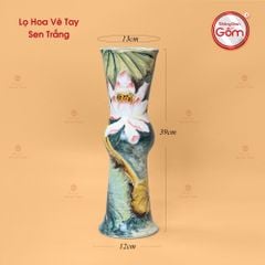 Lọ Hoa Vẽ Tay Sen Hồng