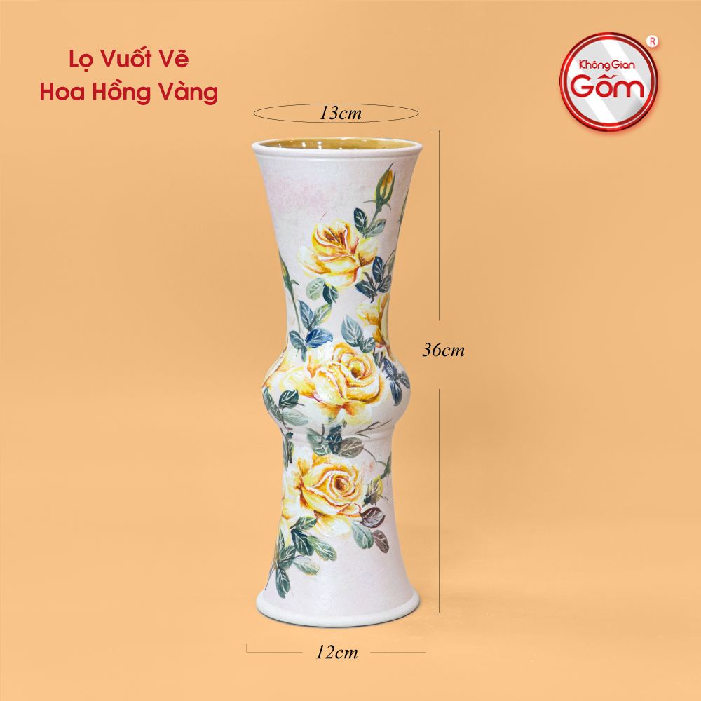Lọ Vuốt Vẽ Hoa Hồng Vàng