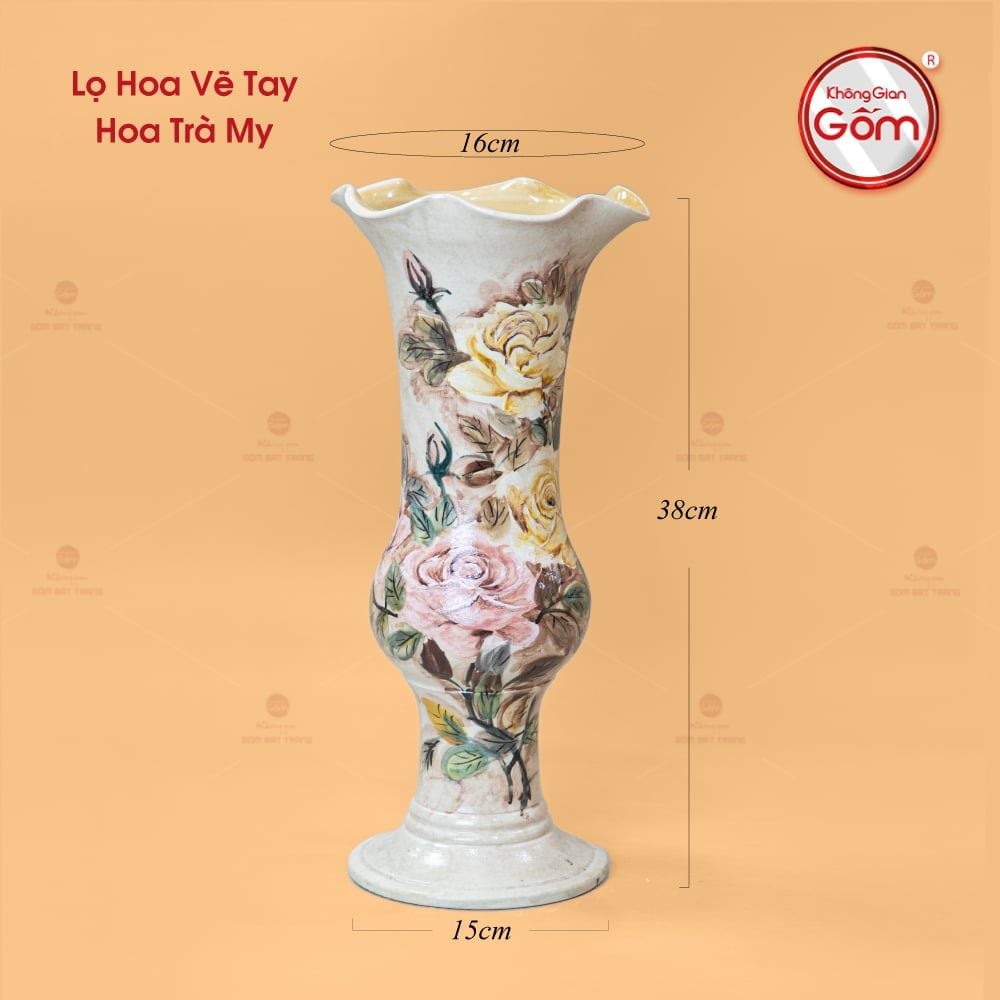 Lọ Hoa Vẽ Tay Hoa Trà My