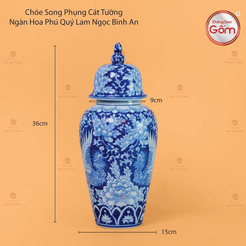 Chóe Song Phụng Cát Tường Ngàn Hoa Phú Quý Lam Ngọc Bình An