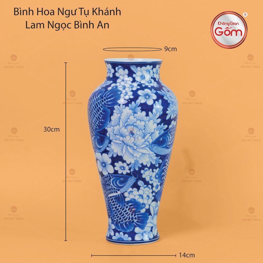 Bình Hoa Ngư Tụ Khánh Lam Ngọc Bình An 1
