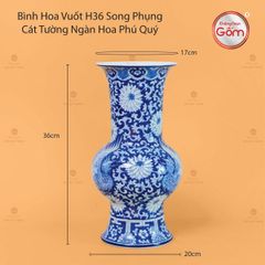 Bình Hoa Vuốt Song Phụng Cát Tường Ngàn Hoa Phú Quý