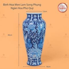 Bình Hoa Men Lam Song Phụng Ngàn Hoa Phú Quý 1