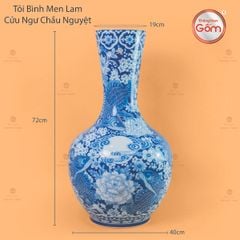 Tỏi Bình Cửu Ngư Chầu Nguyệt Lam Ngọc Bình An