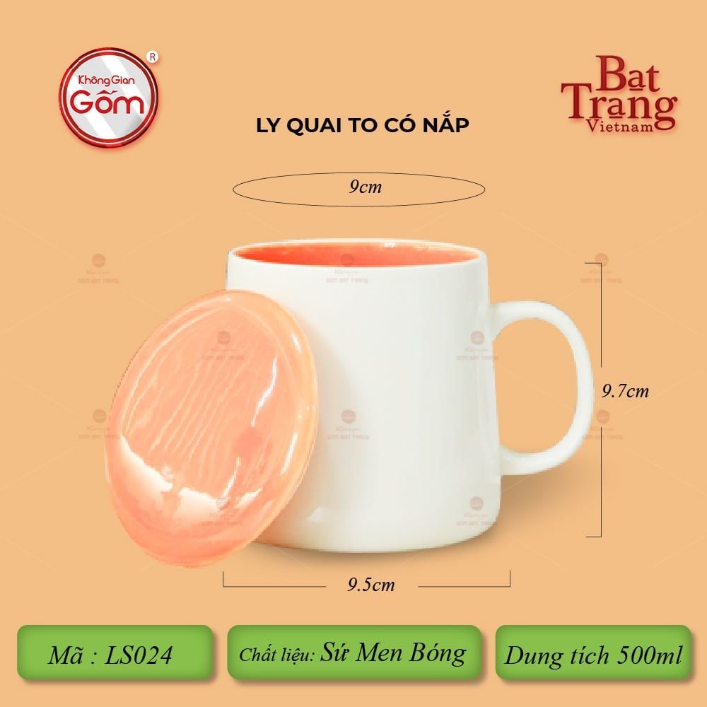 Ly Bầu Quai C To Có Nắp