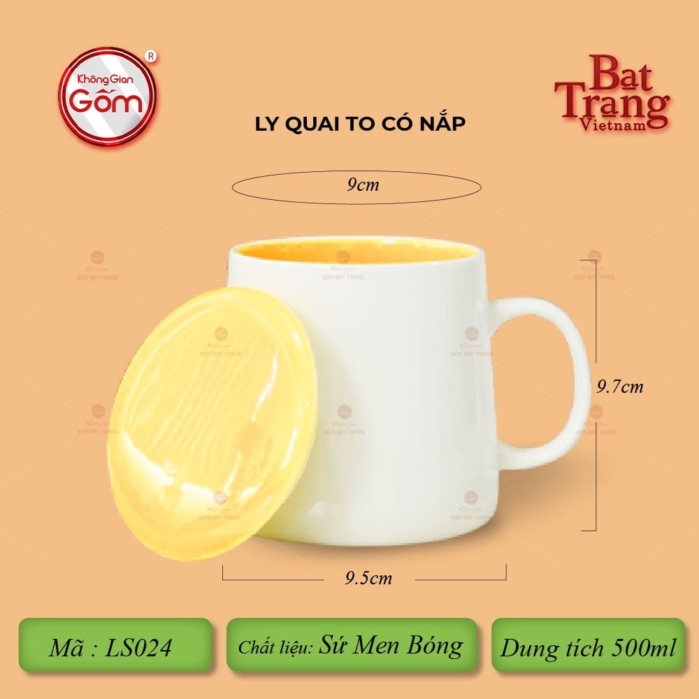 Ly Bầu Quai C To Có Nắp