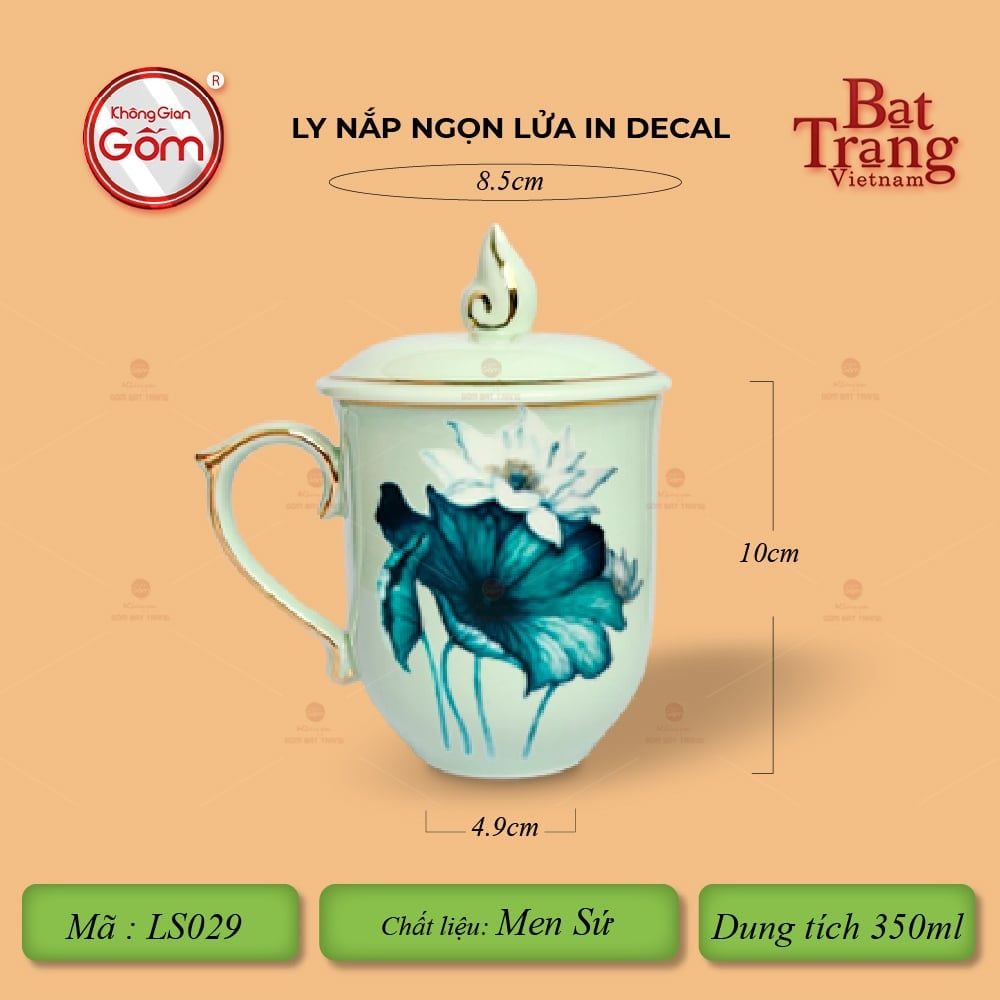 Ly Nắp Ngọn Lửa In Decal