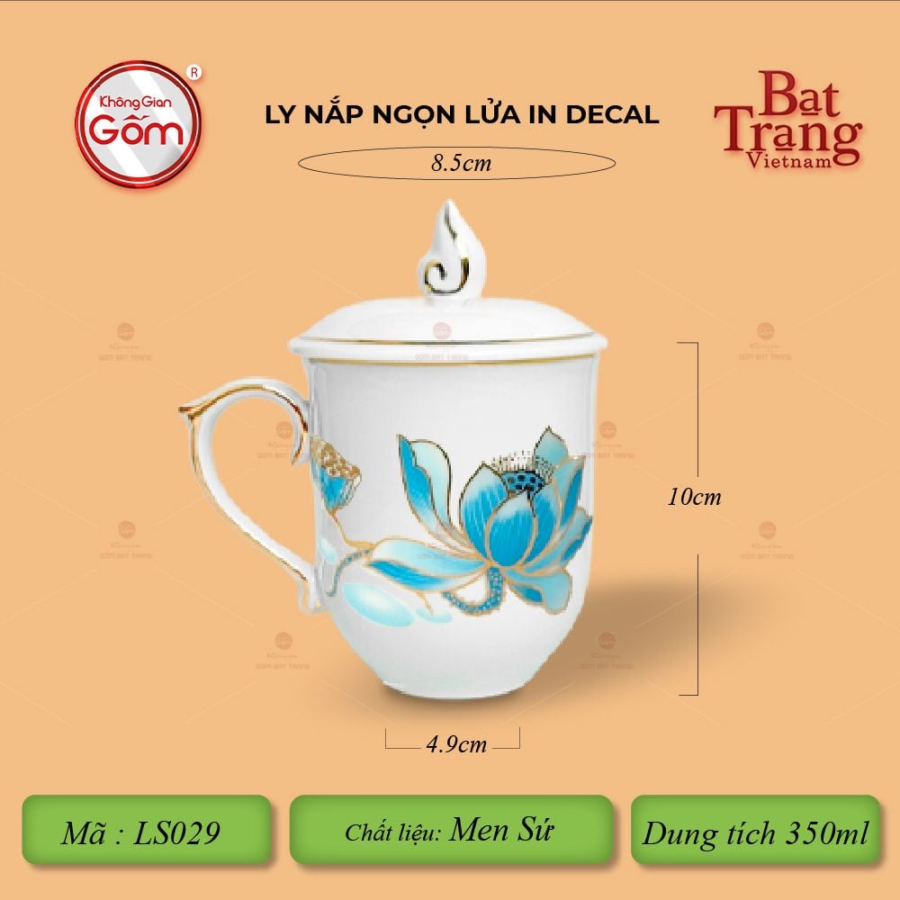 Ly Nắp Ngọn Lửa In Decal