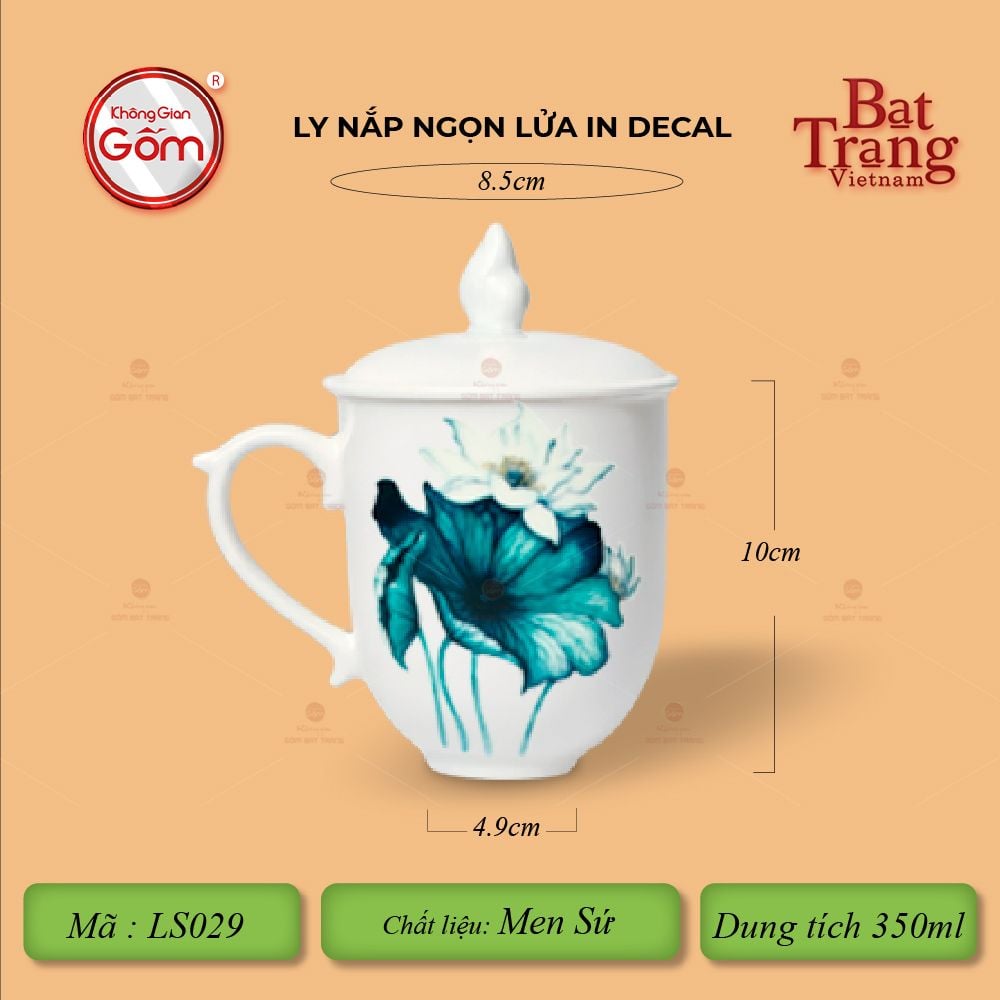 Ly Nắp Ngọn Lửa In Decal