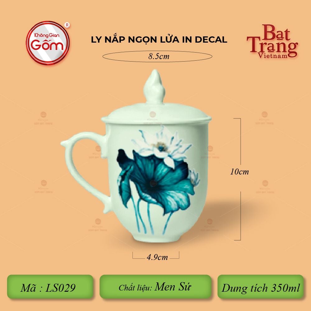 Ly Nắp Ngọn Lửa In Decal