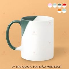 Ly Trụ Quai C Hai Màu Men Nhám