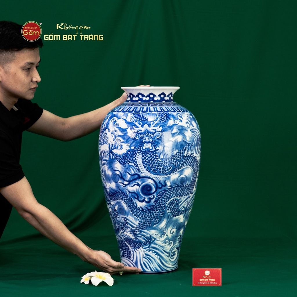 Mai Bình Men Lam Ngũ Long Khởi Thủy Thăng Vân