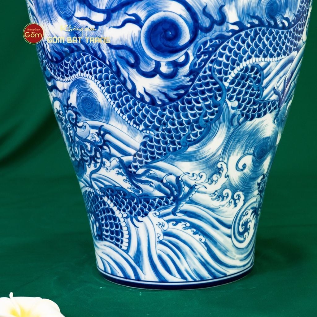 Mai Bình Men Lam Ngũ Long Khởi Thủy Thăng Vân