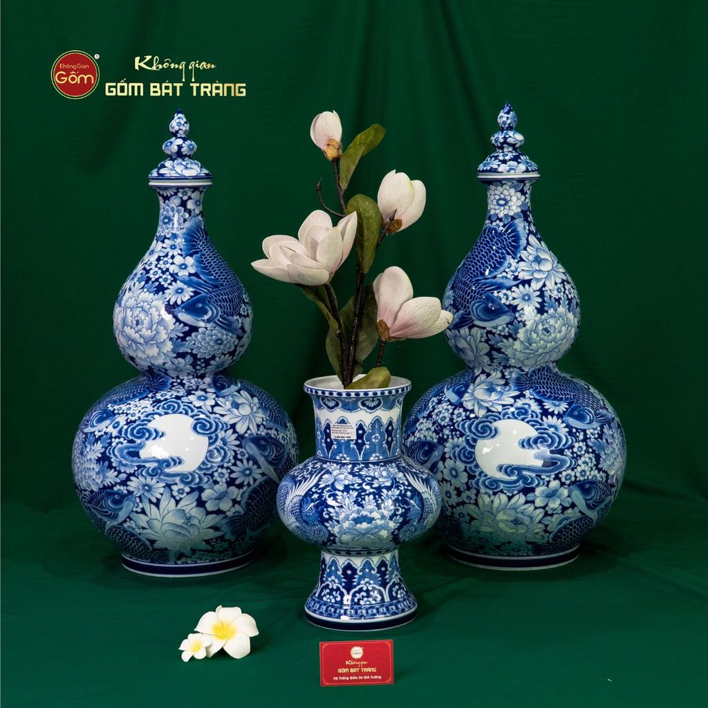 Mai Bình Hoa Ngư Tụ Khánh Lam Ngọc Bình An