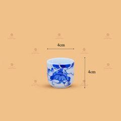 Chén Kỷ Lẻ Men Lam Họa Tiết Hoa Sen