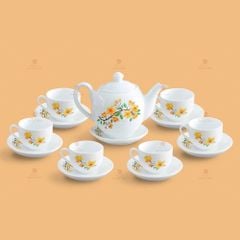 Bộ trà dáng Minh Long hoa mai