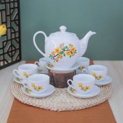 Bộ trà dáng Minh Long hoa mai
