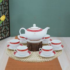 Bộ trà Minh Nguyệt viền chim hạc