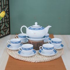 Bộ trà Minh Nguyệt viền chim hạc