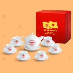 Bộ Ấm Chén Trà Ngọn Lửa Kẻ Vàng