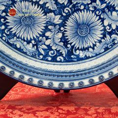 Đĩa Trưng Bày Men Xanh Bách Hoa Phú Quý