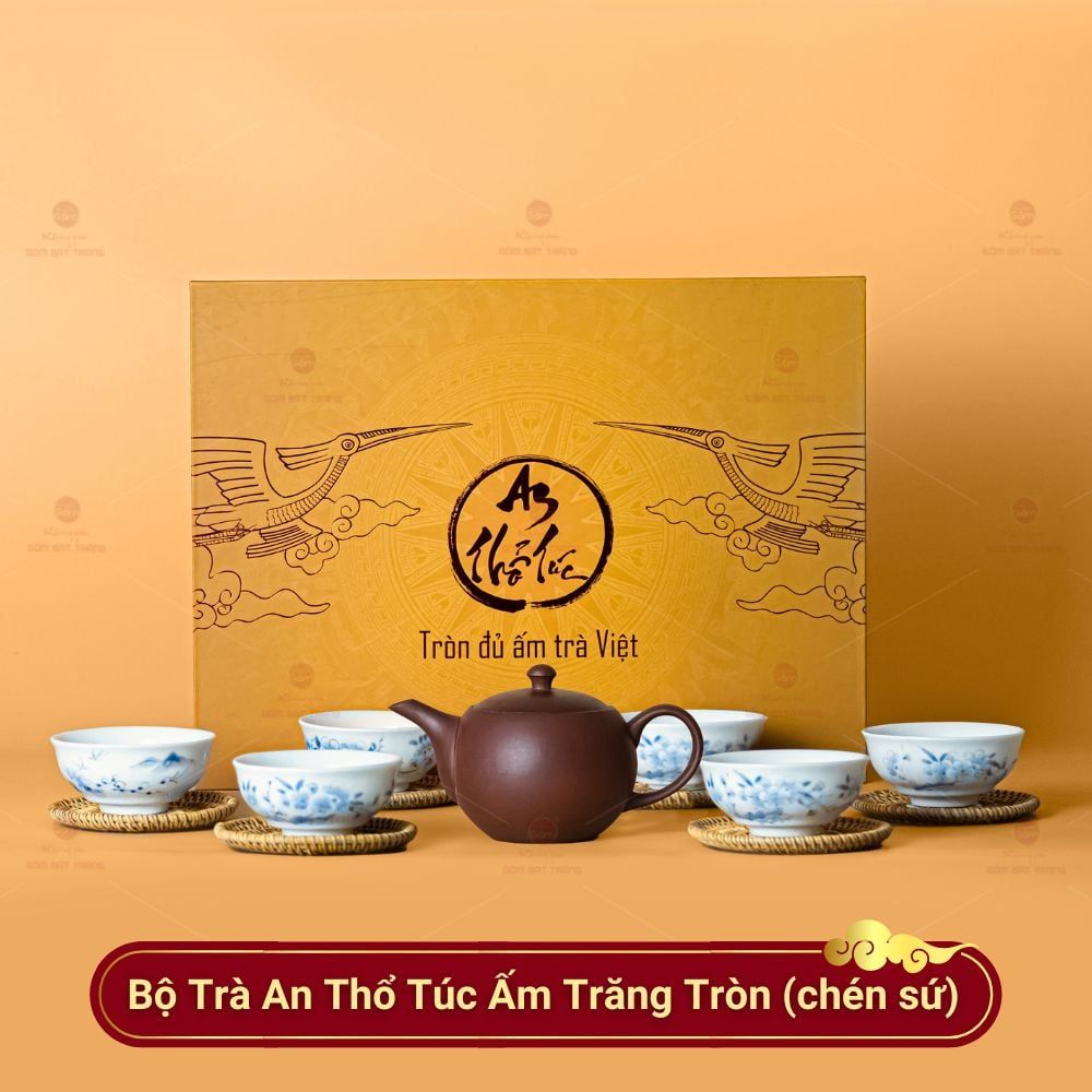 Bộ Ấm Chén An Thổ Túc Trăng Tròn (Chén sứ)