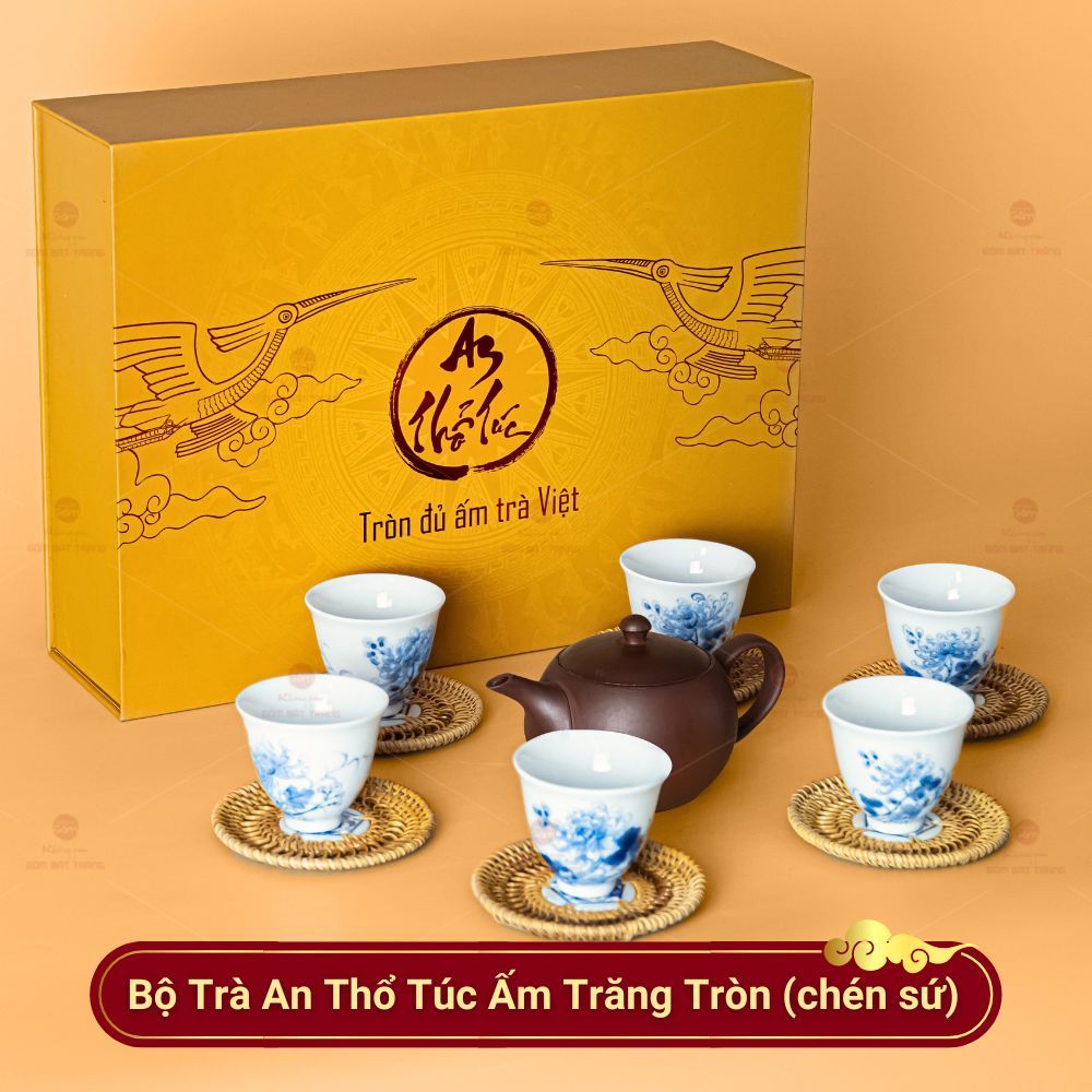 Bộ Ấm Chén An Thổ Túc Trăng Tròn (Chén sứ)