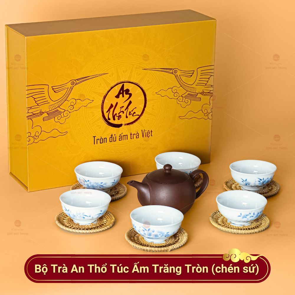 Bộ Ấm Chén An Thổ Túc Trăng Tròn (Chén sứ)