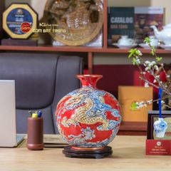 Quả Hút Lộc Cá Chép Hóa Rồng Đắp Nổi Vẽ Vàng