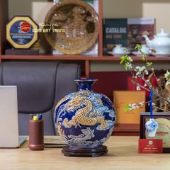 Quả Hút Lộc Cá Chép Hóa Rồng Đắp Nổi Vẽ Vàng