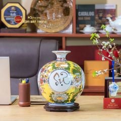 Quả Hút Lộc Hoa Phú Quý Vạn Sự Như Ý Vẽ Vàng