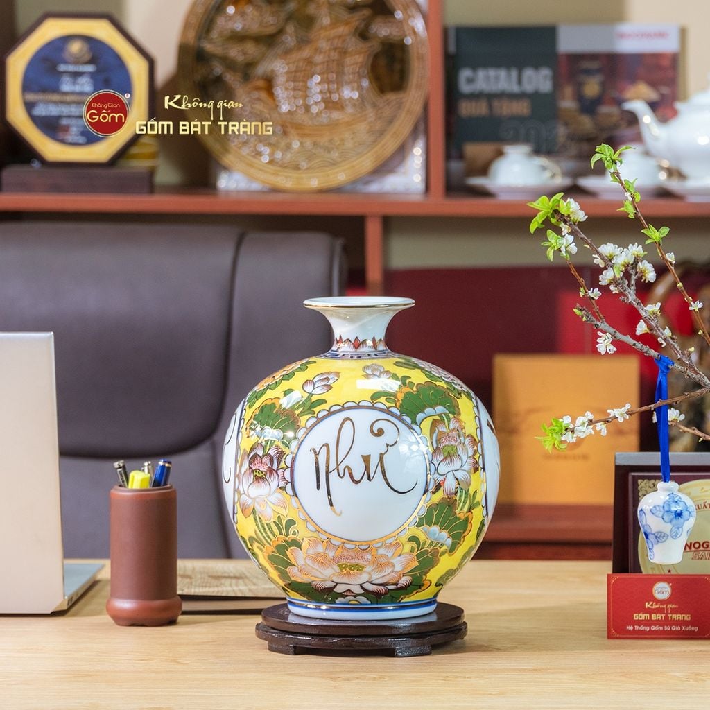 Quả Hút Lộc Hoa Phú Quý Vạn Sự Như Ý Vẽ Vàng