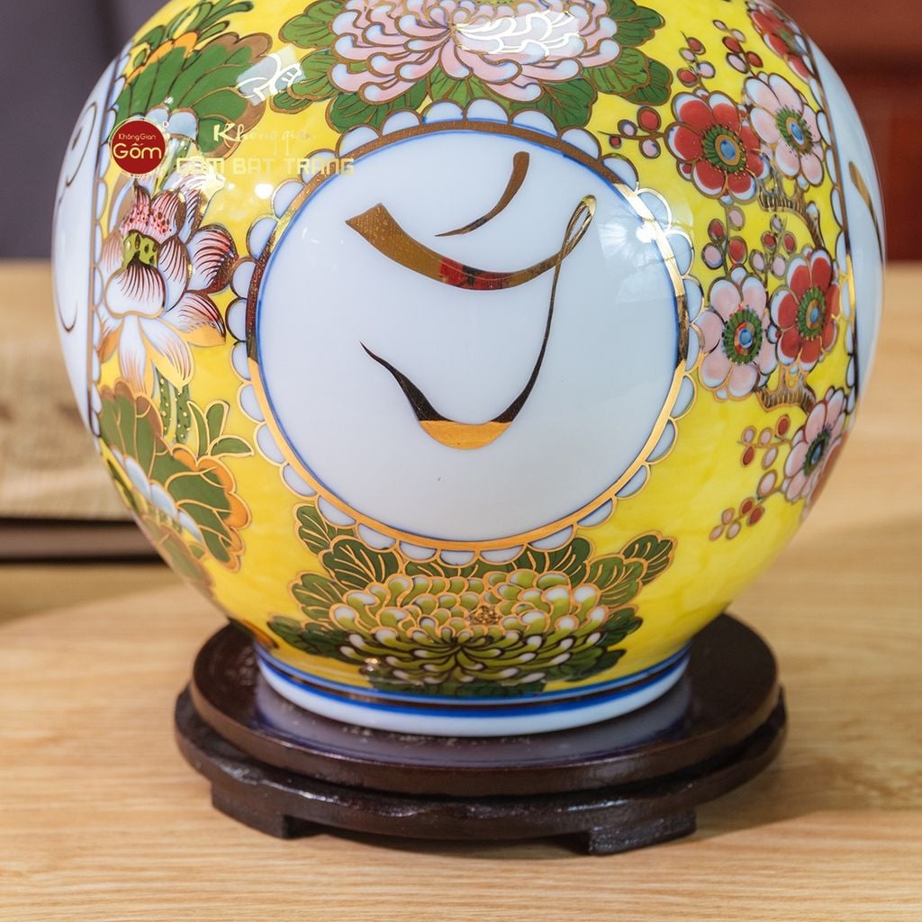 Quả Hút Lộc Hoa Phú Quý Vạn Sự Như Ý Vẽ Vàng